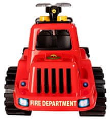 Teddies Lábbal hajtós kismotor tűzoltóautó, vizet spriccelő