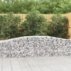 Greatstore 15 db íves horganyzott vas gabion kosár 400x50x60/80 cm