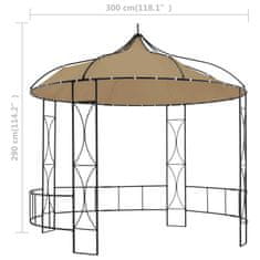shumee tópszínű kerek pavilon 300 x 290 cm