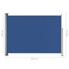 Greatstore kék behúzható oldalsó terasznapellenző 220 x 300 cm