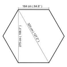 shumee hexagonális bézs kerti pavilon 323 x 265 cm