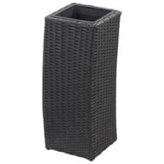 Greatstore 3 db fekete polyrattan kerti magaságyás