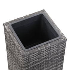 Greatstore szürke polyrattan kerti magaságyás 28 x 28 x 80 cm