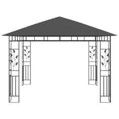 Greatstore antracitszürke pavilon szúnyoghálóval 3 x 3 x 2,73 m 180 g/m²