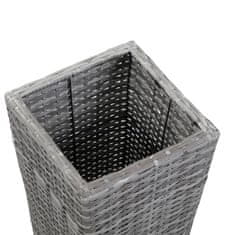 Greatstore szürke polyrattan kerti magaságyás 30 x 30 x 80 cm