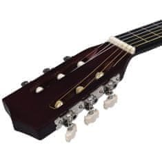 Vidaxl klasszikus hársfa gitár kezdőknek és gyerekeknek 1/2 34" 70122