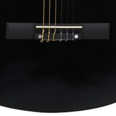 Greatstore 8 darabos fekete klasszikus gitár kezdőkészlet 1/2 34"
