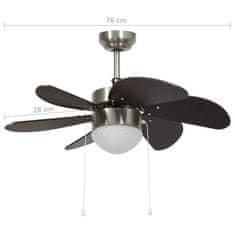 Greatstore sötétbarna mennyezeti ventilátor lámpával 76 cm