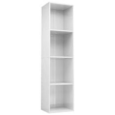 shumee magasfényű fehér forgácslap könyv-/TV-szekrény 36 x 30 x 143 cm 