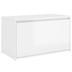 Greatstore magasfényű fehér forgácslap előszoba pad 80 x 40 x 45 cm