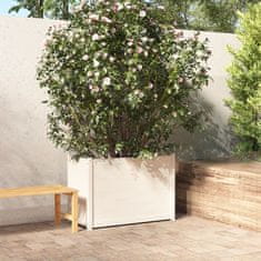 Greatstore fehér tömör fenyőfa kerti virágtartó 100 x 50 x 70 cm