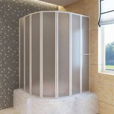 Greatstore Zuhanyzó kádparaván 140 x 168 cm 7 panelek behajtható törülközőtartó