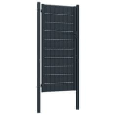 Greatstore antracitszürke PVC és acél kerítéskapu 100 x 204 cm