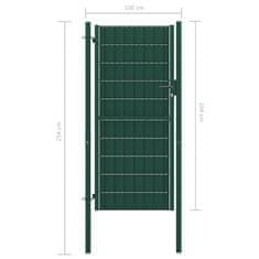 Greatstore zöld PVC és acél kerítéskapu 100 x 204 cm