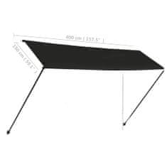 Vidaxl feltekerhető antracitszürke napellenző LED-del 400 x 150 cm 145920