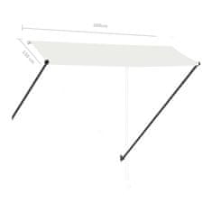 Vidaxl feltekerhető krémszínű napellenző LED-del 300 x 150 cm 145925