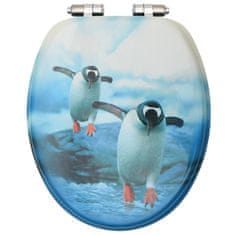 shumee pingvinmintás MDF WC-ülőke lágyan csukódó fedéllel