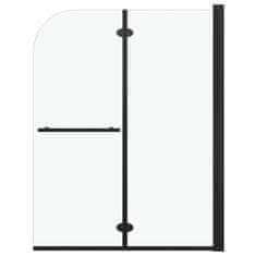 Vidaxl 2 paneles fekete ESG zuhanykabin összecsukható ajtóval 95x140cm 147193