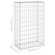 shumee horganyzott acél gabion fal fedéllel 60 x 30 x 100 cm