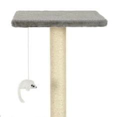 shumee szürke macskabútor szizál kaparófákkal 95 cm