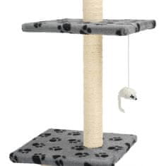 Greatstore szürke macskabútor szizál kaparófákkal 260 cm