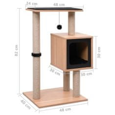 shumee macskabútor szizál kaparófákkal 82 cm