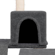 shumee sötétszürke macskabútor szizál kaparófával 82 cm