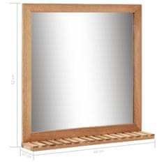 shumee tömör diófa fürdőszobai tükör 60 x 12 x 62 cm