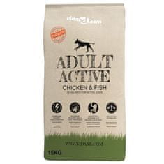 Greatstore 2 db „Adult Active Chicken & Fish” prémium száraz kutyatáp 30kg