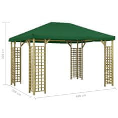 Greatstore zöld pavilon 4 x 3 m