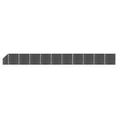 shumee fekete WPC kerítéspanelszett 1830 x (105-186) cm 