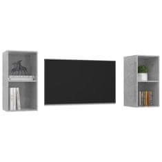 Greatstore 2 db betonszürke forgácslap falra szerelhető TV-szekrény