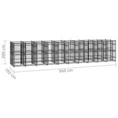 shumee acél kültéri kutyakennel 18,43 m²