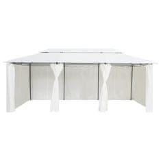 Greatstore fehér pavilon függönyökkel 600 x 298 x 270 cm 180 g/m²