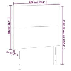 Greatstore 2 db világosszürke szövet fejtámla 100x5x78/88 cm