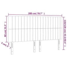 Greatstore fekete szövet LED-es fejtámla 200x5x118/128 cm