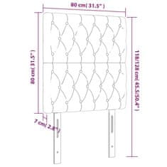 Greatstore krémszínű szövet LED-es fejtámla 80x7x118/128 cm