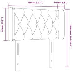 Greatstore fekete szövet LED-es fejtámla 83 x 16 x 78/88 cm