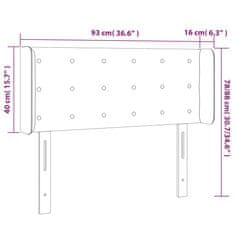 Greatstore sötétbarna szövet LED-es fejtámla 93 x 16 x 78/88 cm