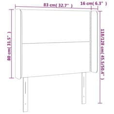 Greatstore világosszürke bársony LED-es fejtámla 83x16x118/128 cm