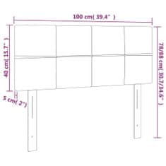 Greatstore sötétszürke szövet LED-es fejtámla 100x5x78/88 cm