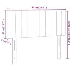 Greatstore sötétbarna szövet LED-es fejtámla 90x5x78/88 cm