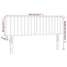 Greatstore sötétszürke bársony LED-es fejtámla 144x5x78/88 cm