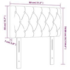 Greatstore sötétszürke szövet LED-es fejtámla 80 x 7 x 78/88 cm