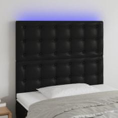 Greatstore fekete műbőr LED-es fejtámla 90x5x118/128 cm