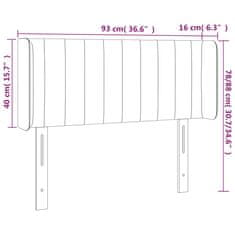 Greatstore krémszínű szövet LED-es fejtámla 93 x 16 x 78/88 cm