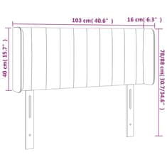 Greatstore krémszínű szövet LED-es fejtámla 103 x 16 x 78/88 cm