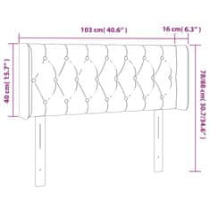 Greatstore sötétbarna szövet LED-es fejtámla 103 x 16 x 78/88 cm