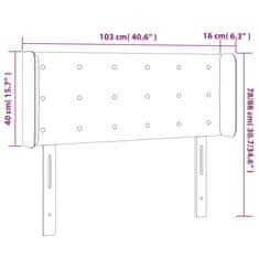 Greatstore sötétszürke bársony LED-es fejtámla 103 x 16 x 78/88 cm