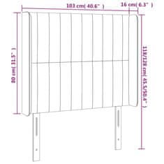 Greatstore sötétszürke szövet LED-es fejtámla 103x16x118/128 cm